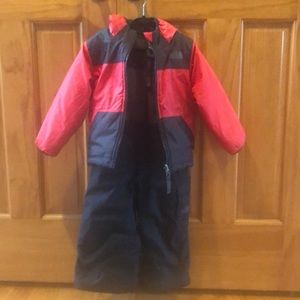 North Face 2T snow pants and jacket.